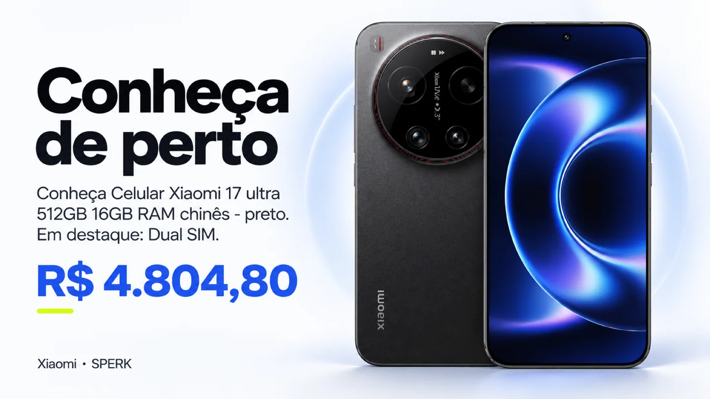 Celular Xiaomi 17 ultra 512GB 16GB RAM chinês - preto — heroi descricao