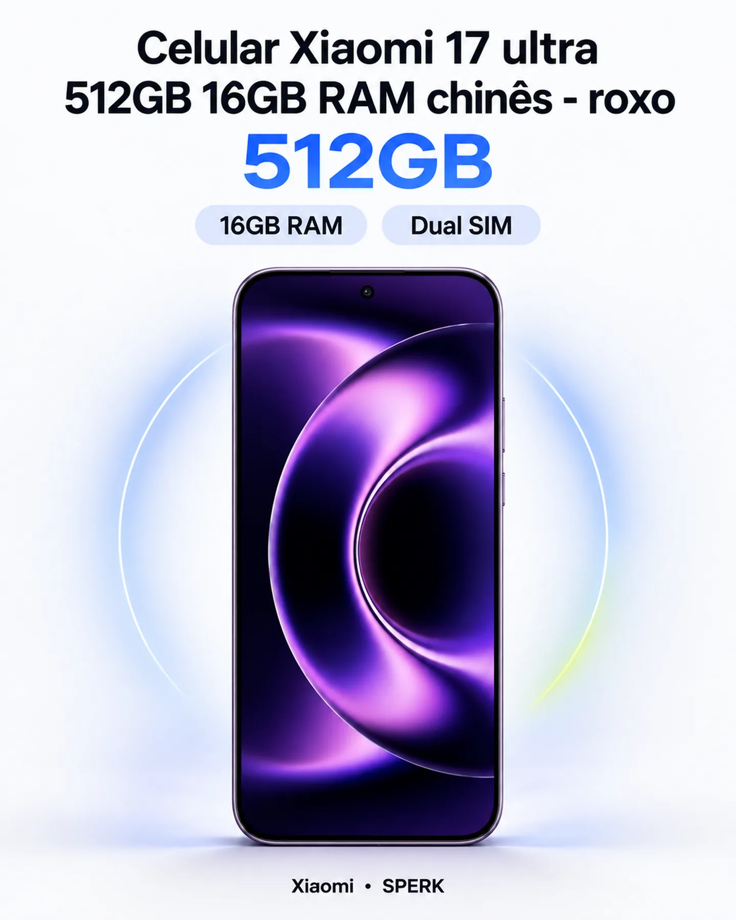 Celular Xiaomi 17 ultra 512GB 16GB RAM chinês - roxo — painel 1