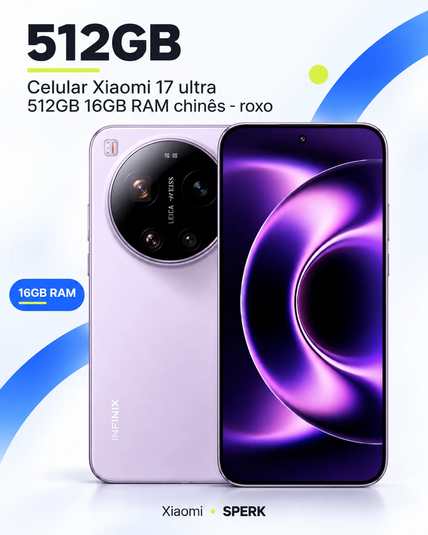 Celular Xiaomi 17 ultra 512GB 16GB RAM chinês - roxo — painel 2