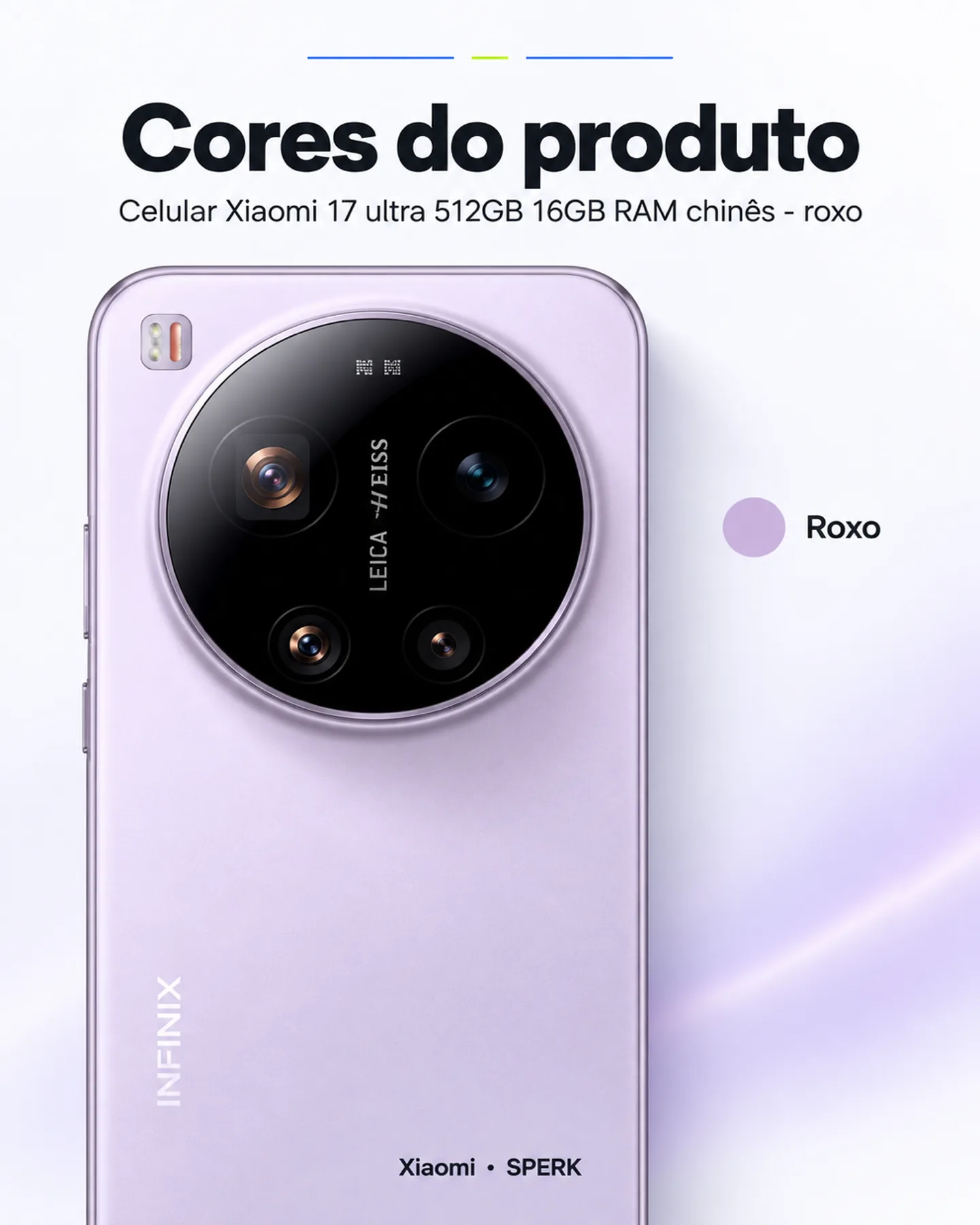Celular Xiaomi 17 ultra 512GB 16GB RAM chinês - roxo — painel 5