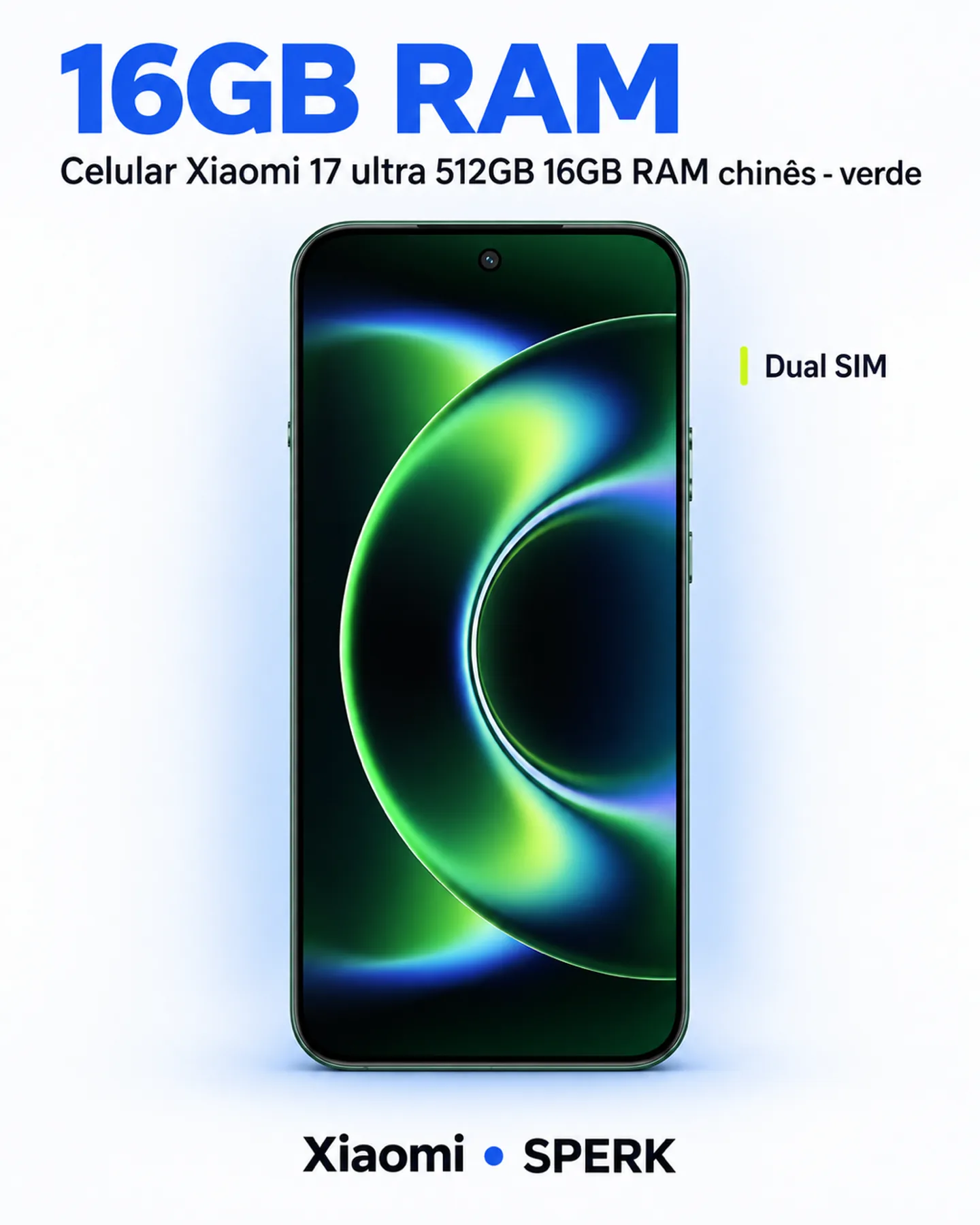 Celular Xiaomi 17 ultra 512GB 16GB RAM chinês - verde — painel 3