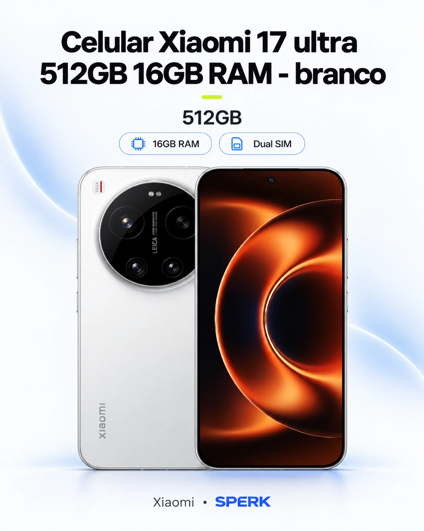 Celular Xiaomi 17 ultra 512GB 16GB RAM - branco — painel 1