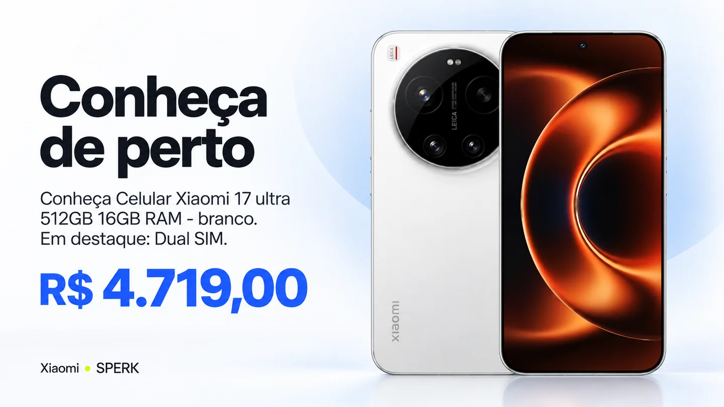 Celular Xiaomi 17 ultra 512GB 16GB RAM - branco — heroi descricao