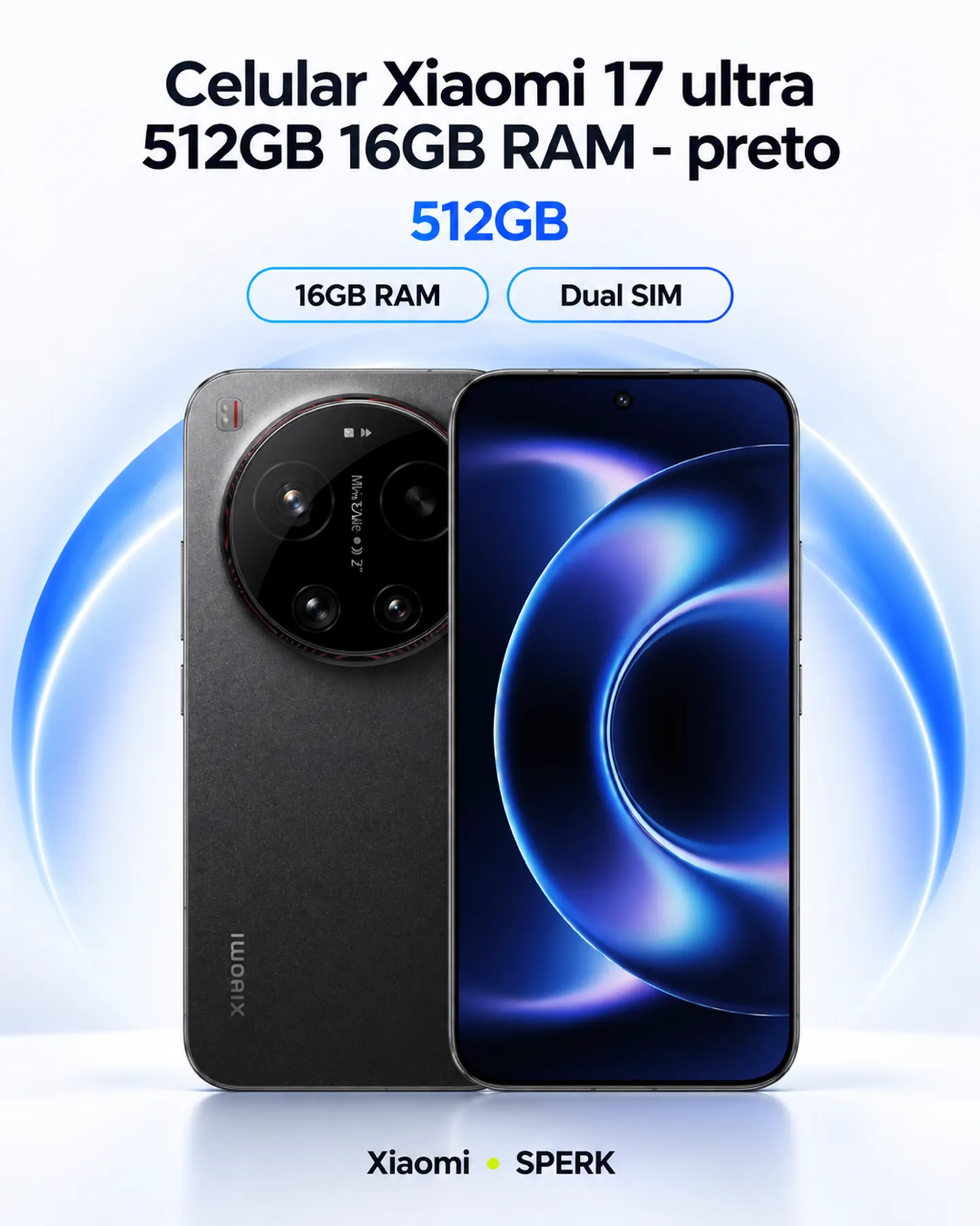 Celular Xiaomi 17 ultra 512GB 16GB RAM - preto — painel 1