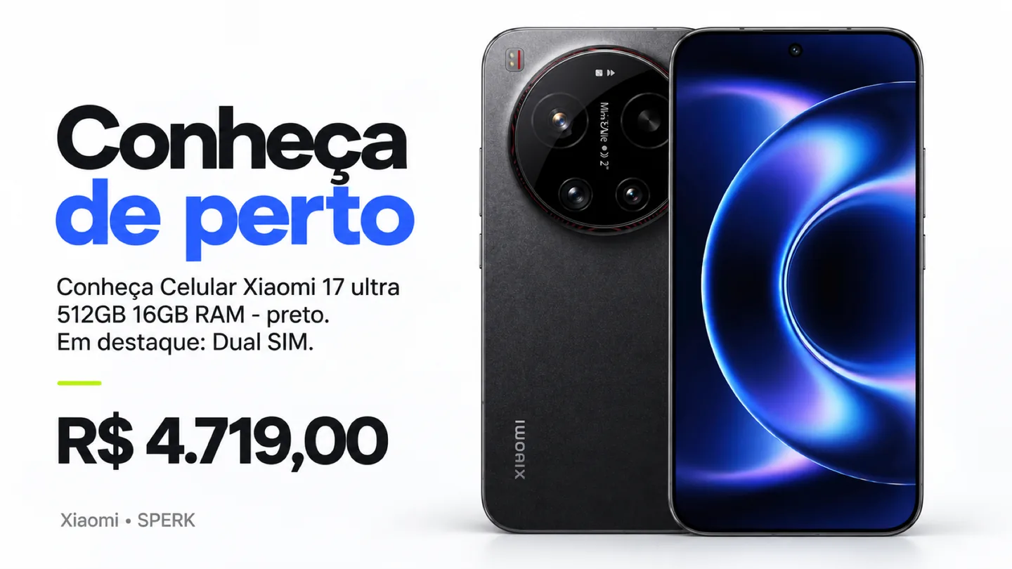 Celular Xiaomi 17 ultra 512GB 16GB RAM - preto — heroi descricao