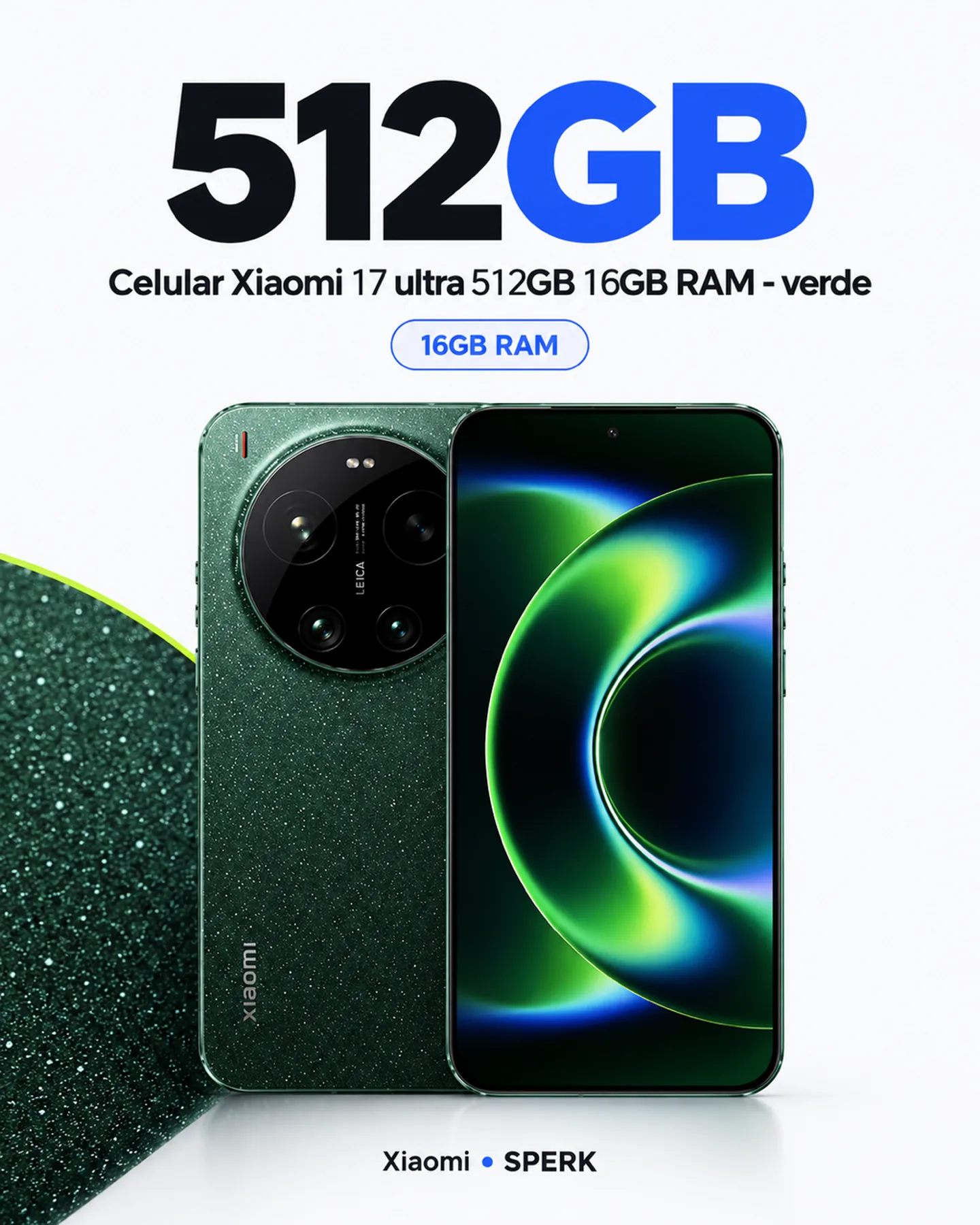 Celular Xiaomi 17 ultra 512GB 16GB RAM - verde — painel 2