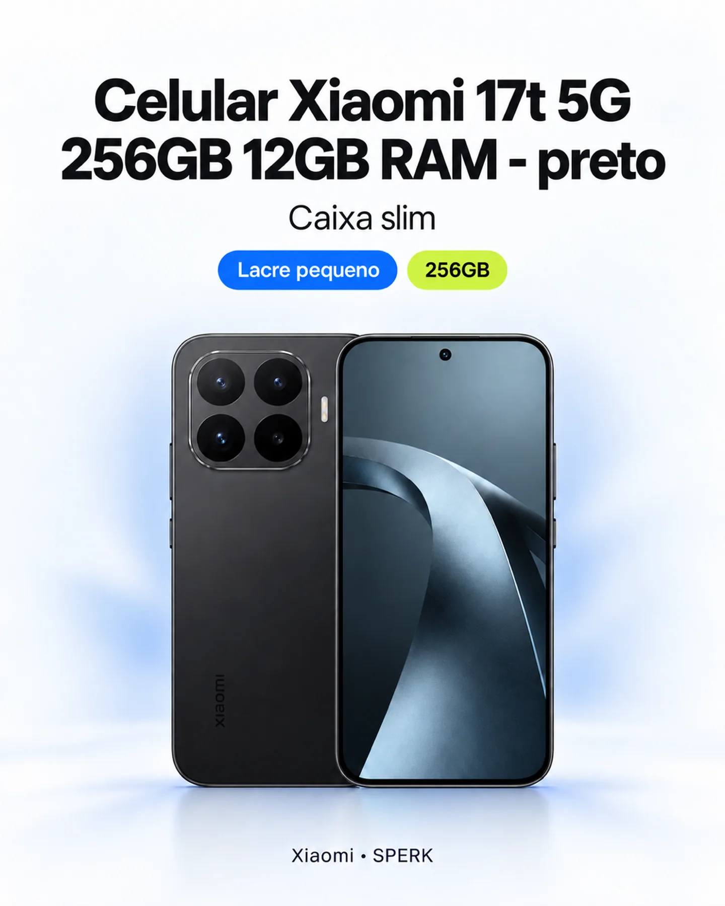 Celular Xiaomi 17t 5G 256GB 12GB RAM - preto — painel 1