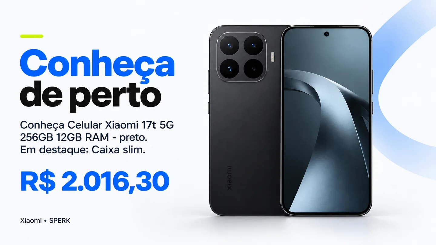 Celular Xiaomi 17t 5G 256GB 12GB RAM - preto — heroi descricao