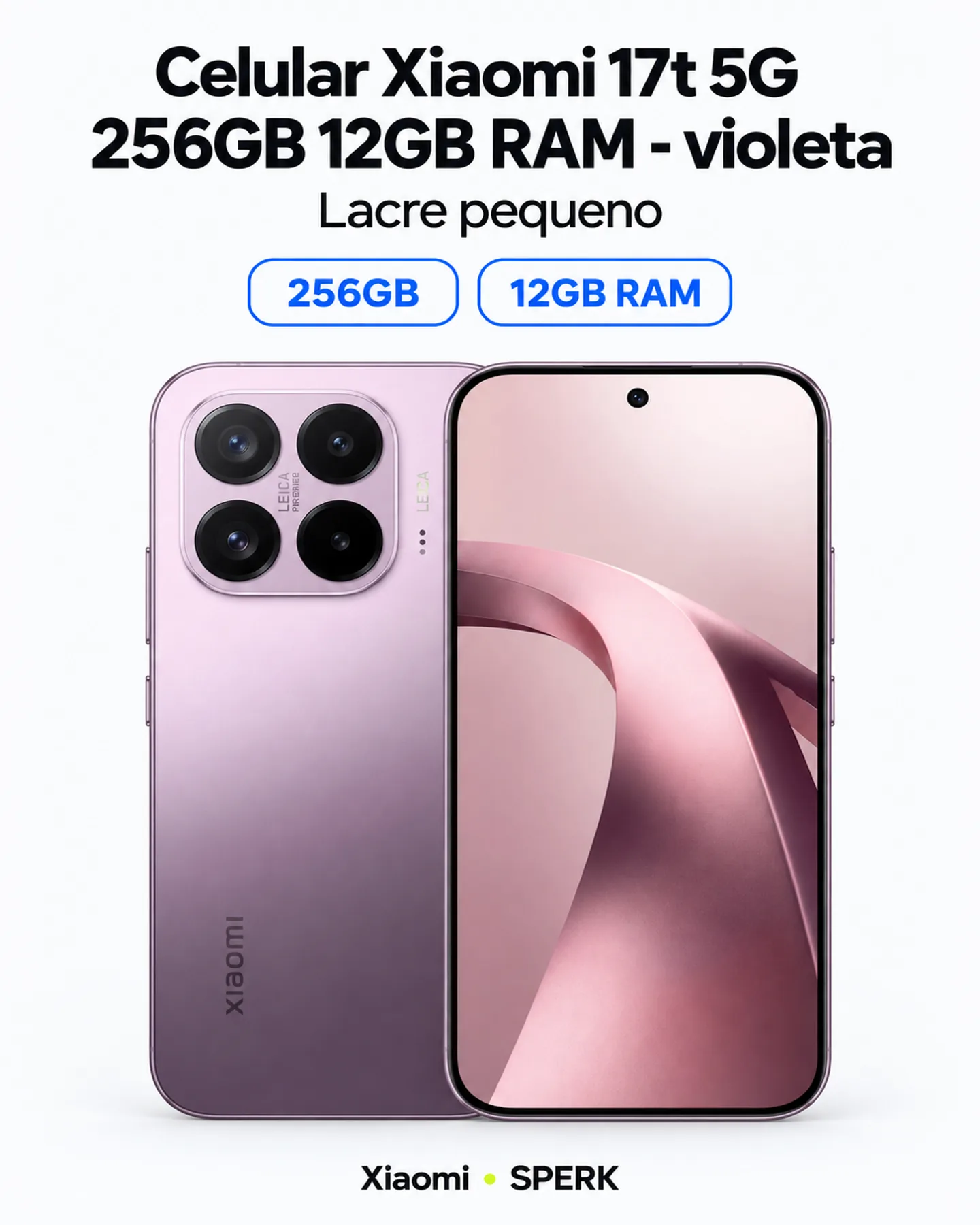 Celular Xiaomi 17t 5G 256GB 12GB RAM - violeta — painel 1