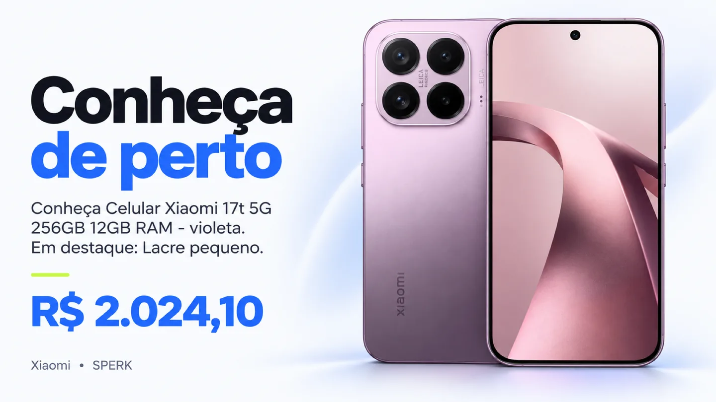 Celular Xiaomi 17t 5G 256GB 12GB RAM - violeta — heroi descricao
