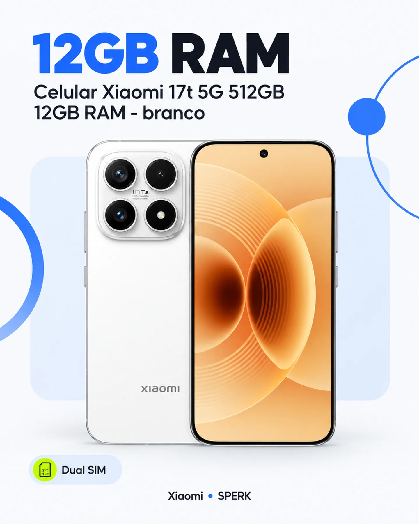 Celular Xiaomi 17t 5G 512GB 12GB RAM - branco — painel 3