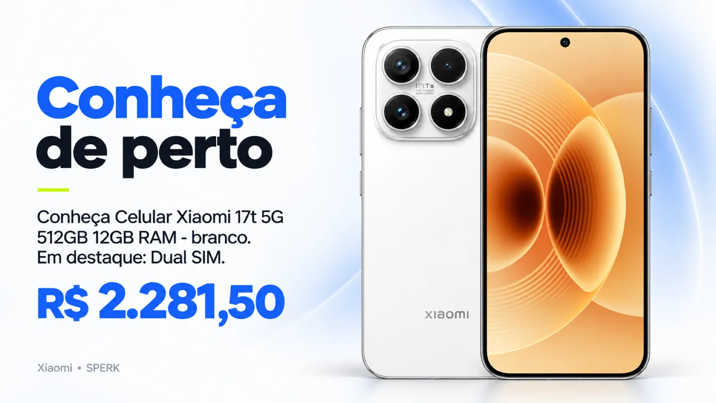 Celular Xiaomi 17t 5G 512GB 12GB RAM - branco — heroi descricao