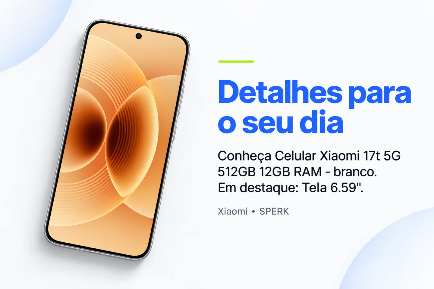 Celular Xiaomi 17t 5G 512GB 12GB RAM - branco — diferencial uso