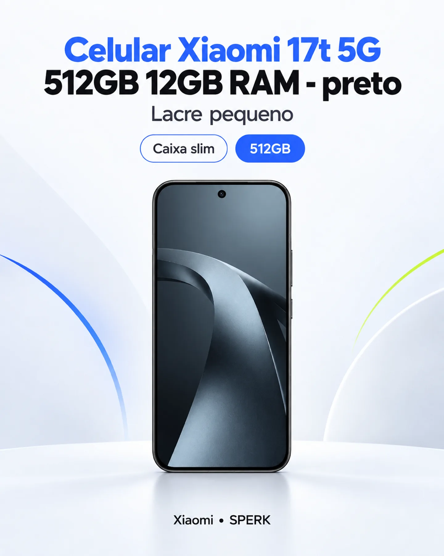 Celular Xiaomi 17t 5G 512GB 12GB RAM - preto — painel 1