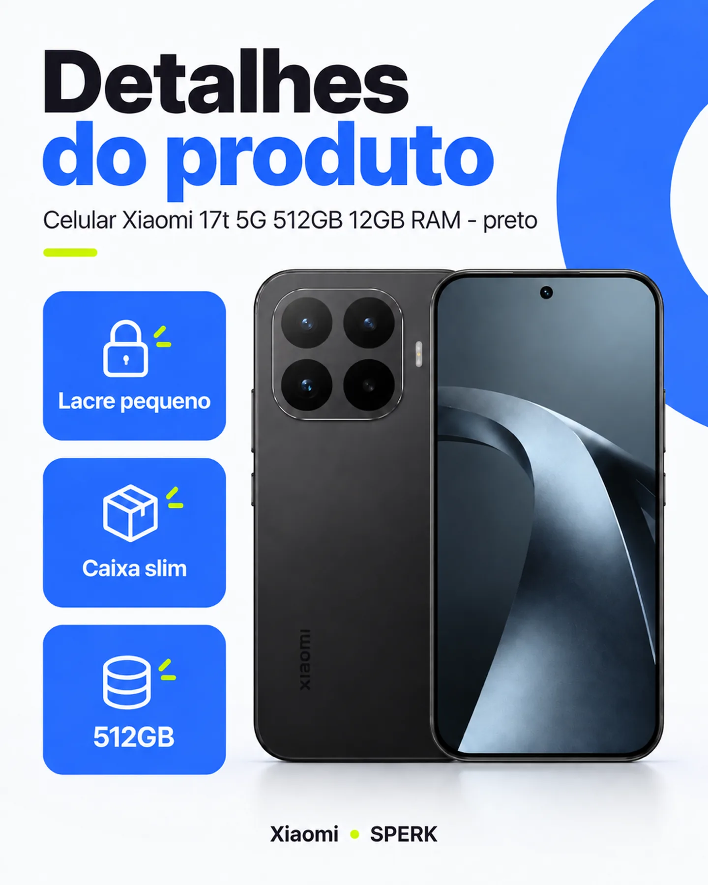 Celular Xiaomi 17t 5G 512GB 12GB RAM - preto — painel 4