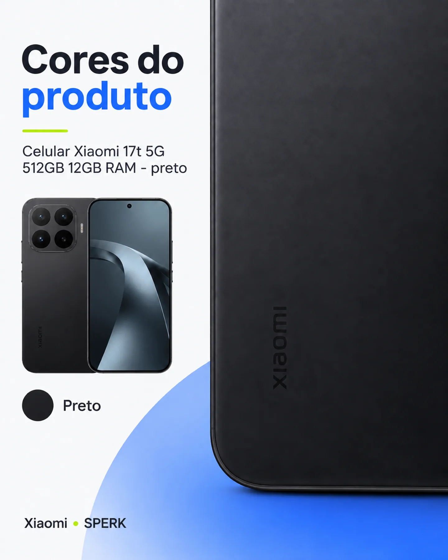 Celular Xiaomi 17t 5G 512GB 12GB RAM - preto — painel 5