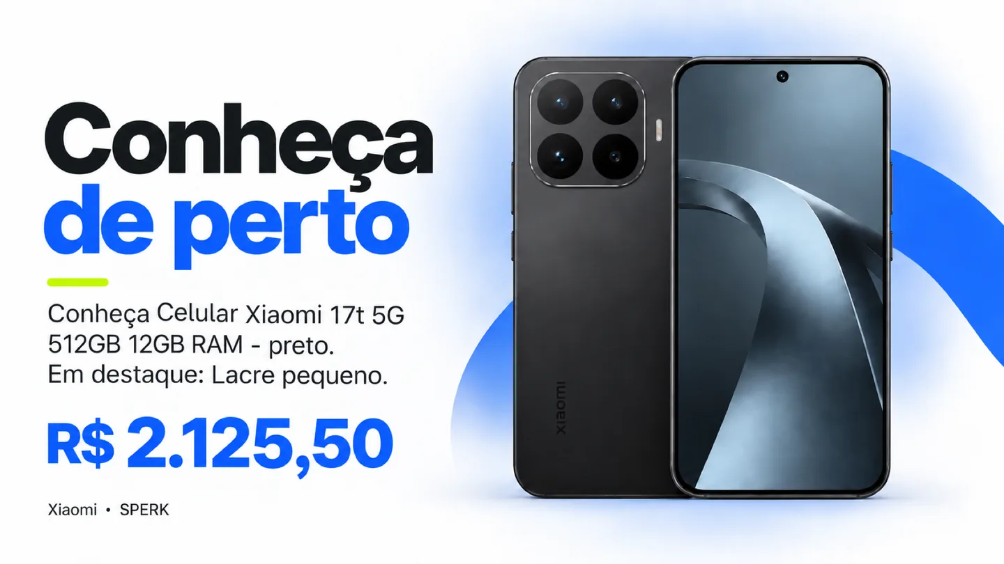 Celular Xiaomi 17t 5G 512GB 12GB RAM - preto — heroi descricao
