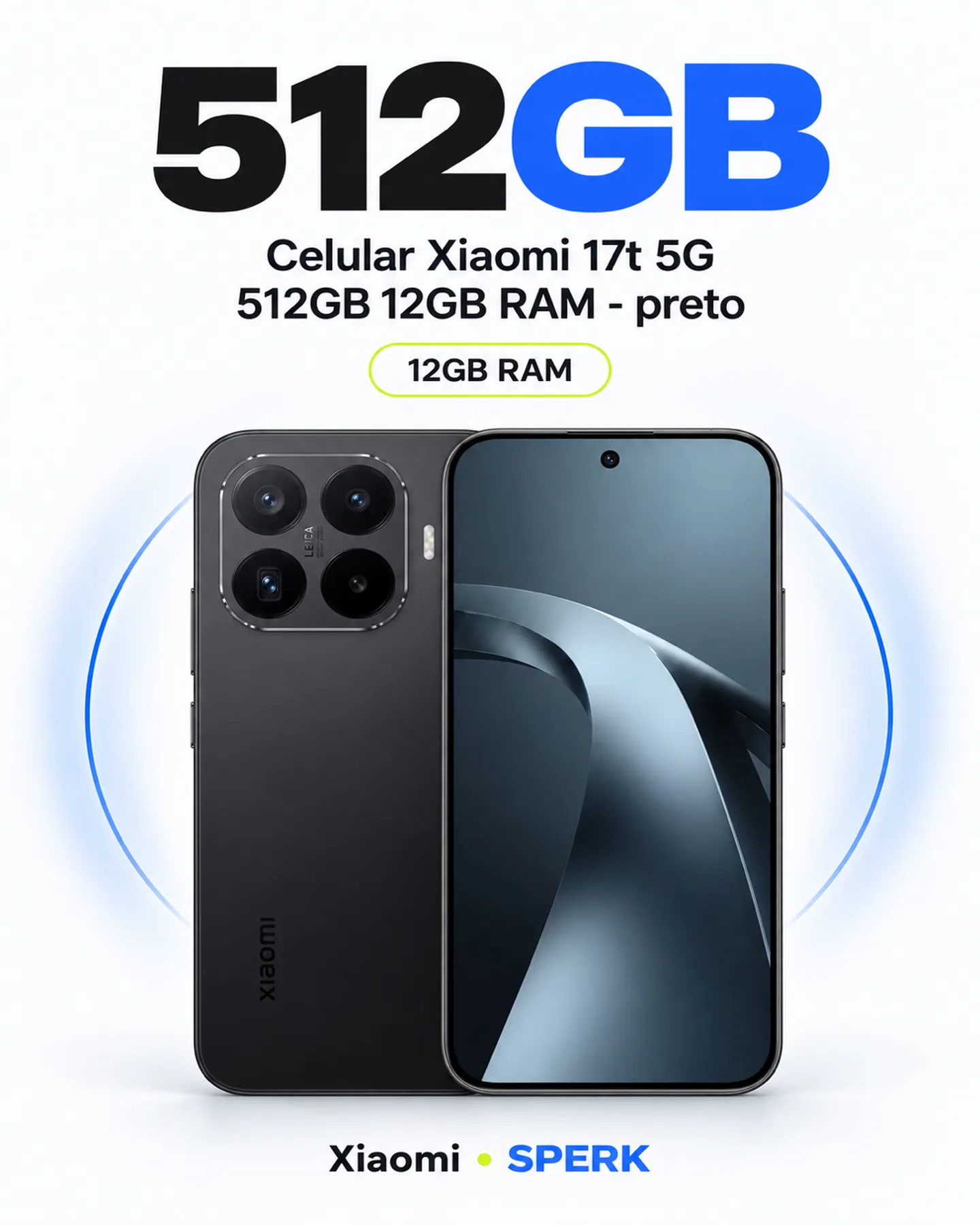 Celular Xiaomi 17t 5G 512GB 12GB RAM - preto — painel 3