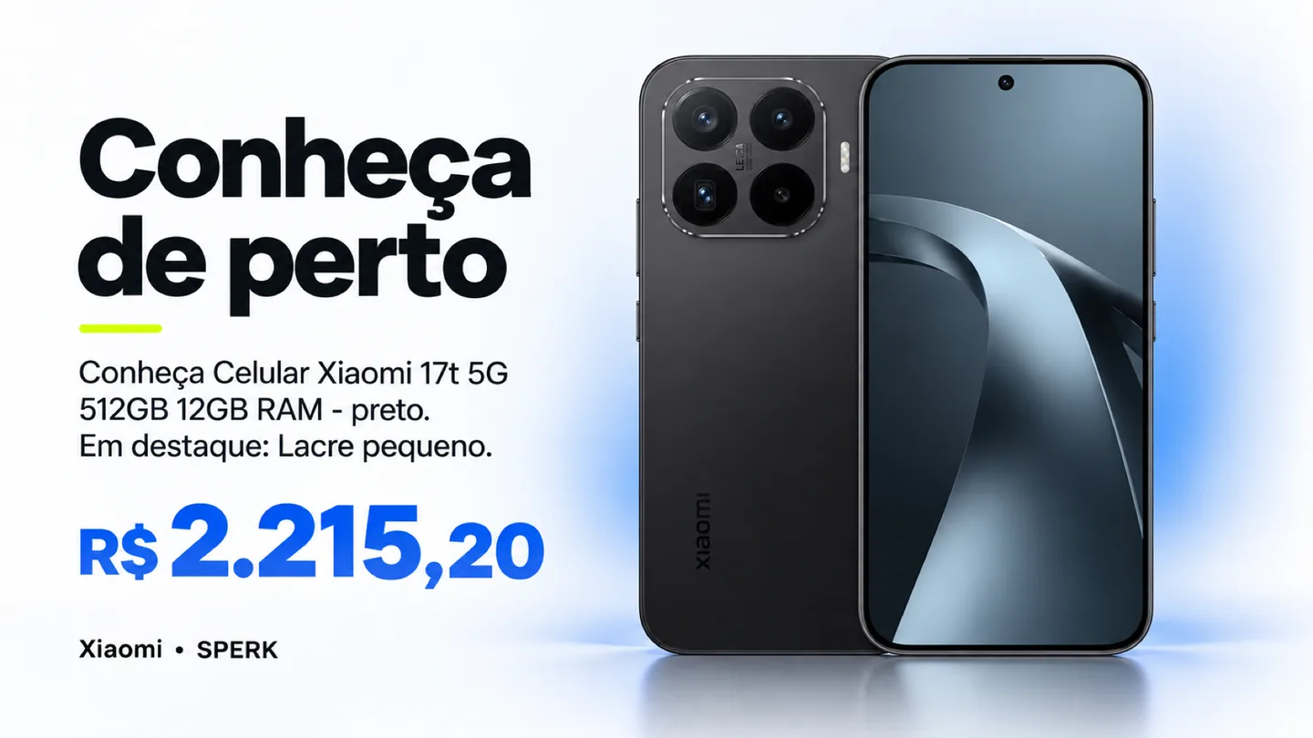 Celular Xiaomi 17t 5G 512GB 12GB RAM - preto — heroi descricao