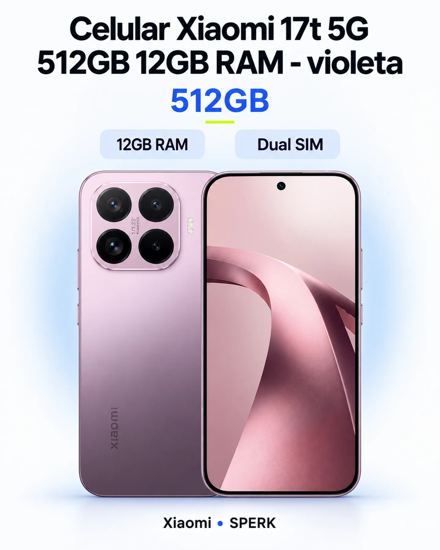 Celular Xiaomi 17t 5G 512GB 12GB RAM - violeta — painel 1