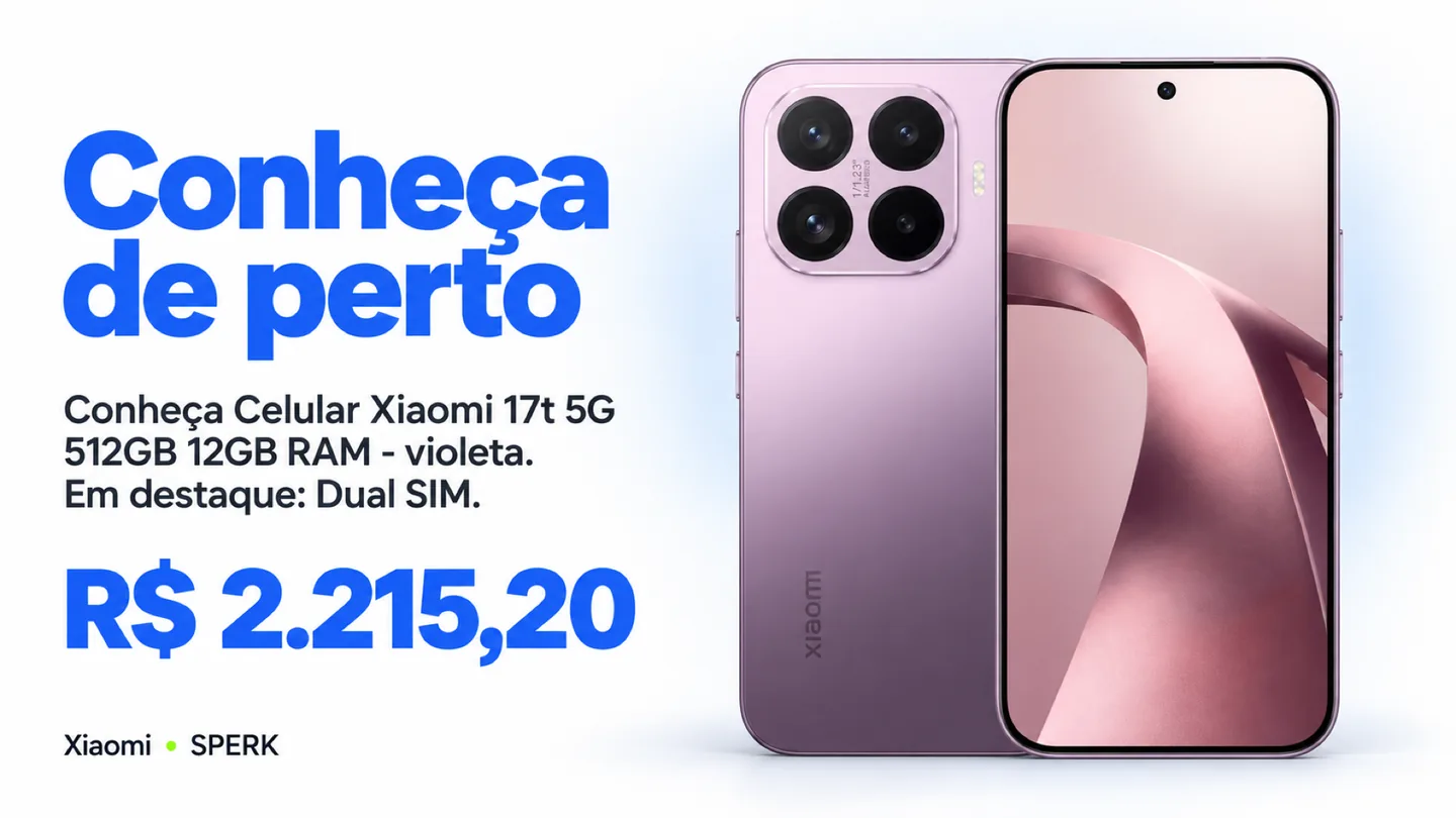 Celular Xiaomi 17t 5G 512GB 12GB RAM - violeta — heroi descricao