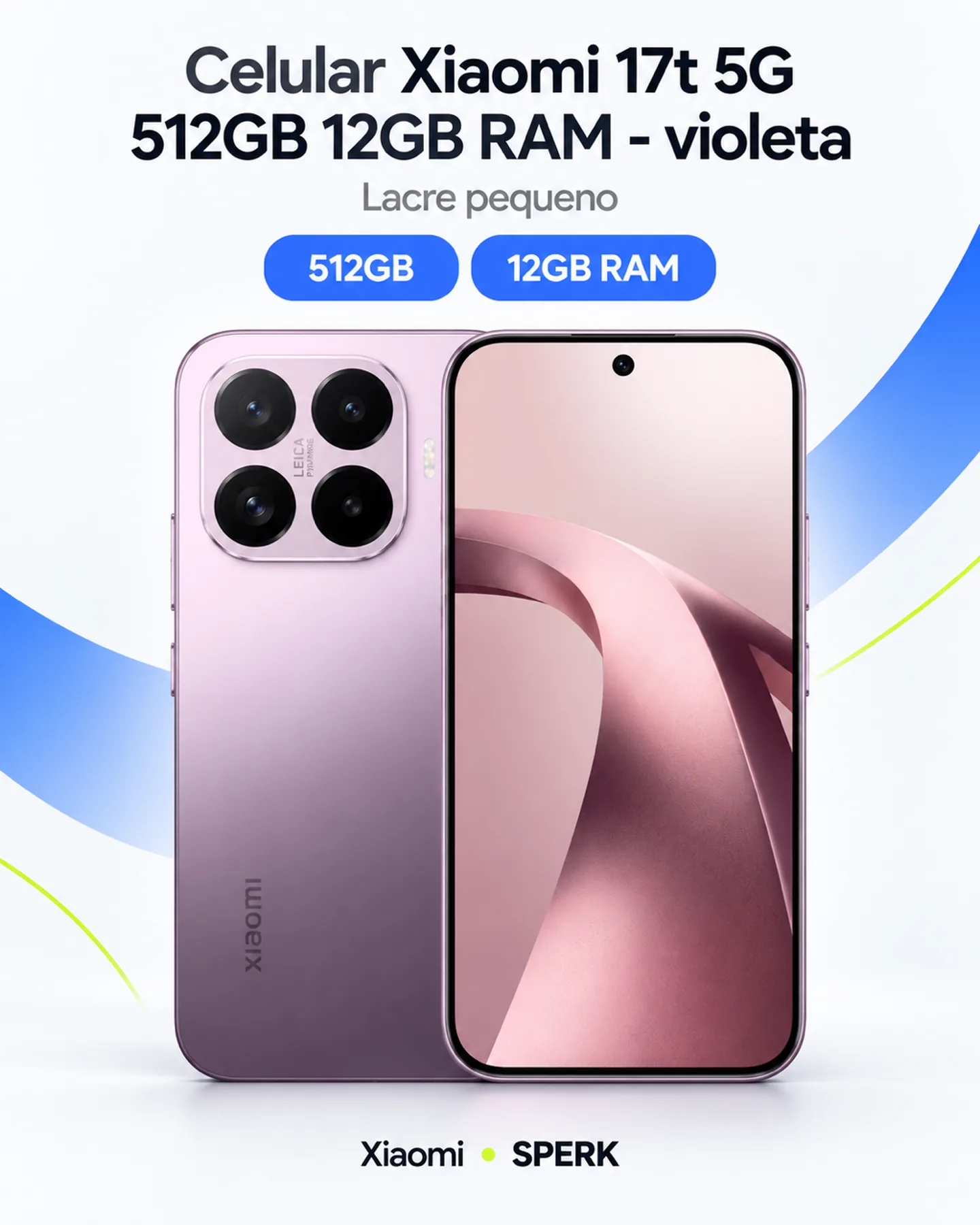 Celular Xiaomi 17t 5G 512GB 12GB RAM - violeta — painel 1