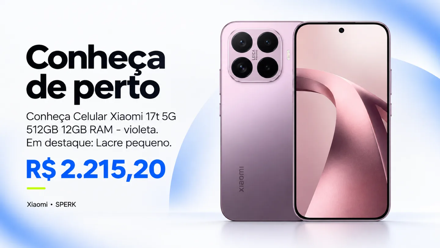 Celular Xiaomi 17t 5G 512GB 12GB RAM - violeta — heroi descricao