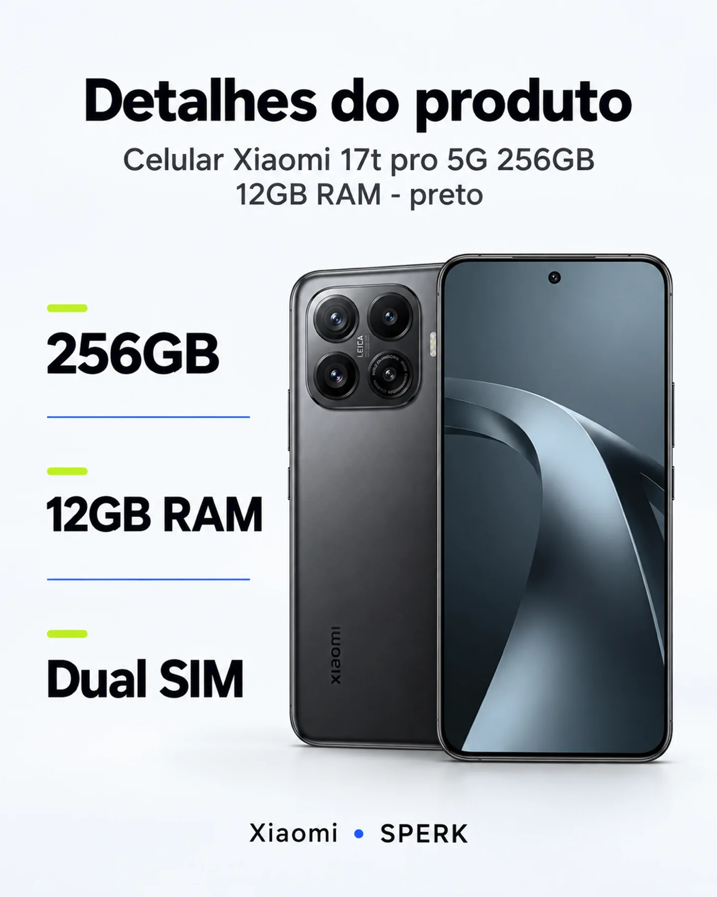 Celular Xiaomi 17t pro 5G 256GB 12GB RAM - preto — painel 4