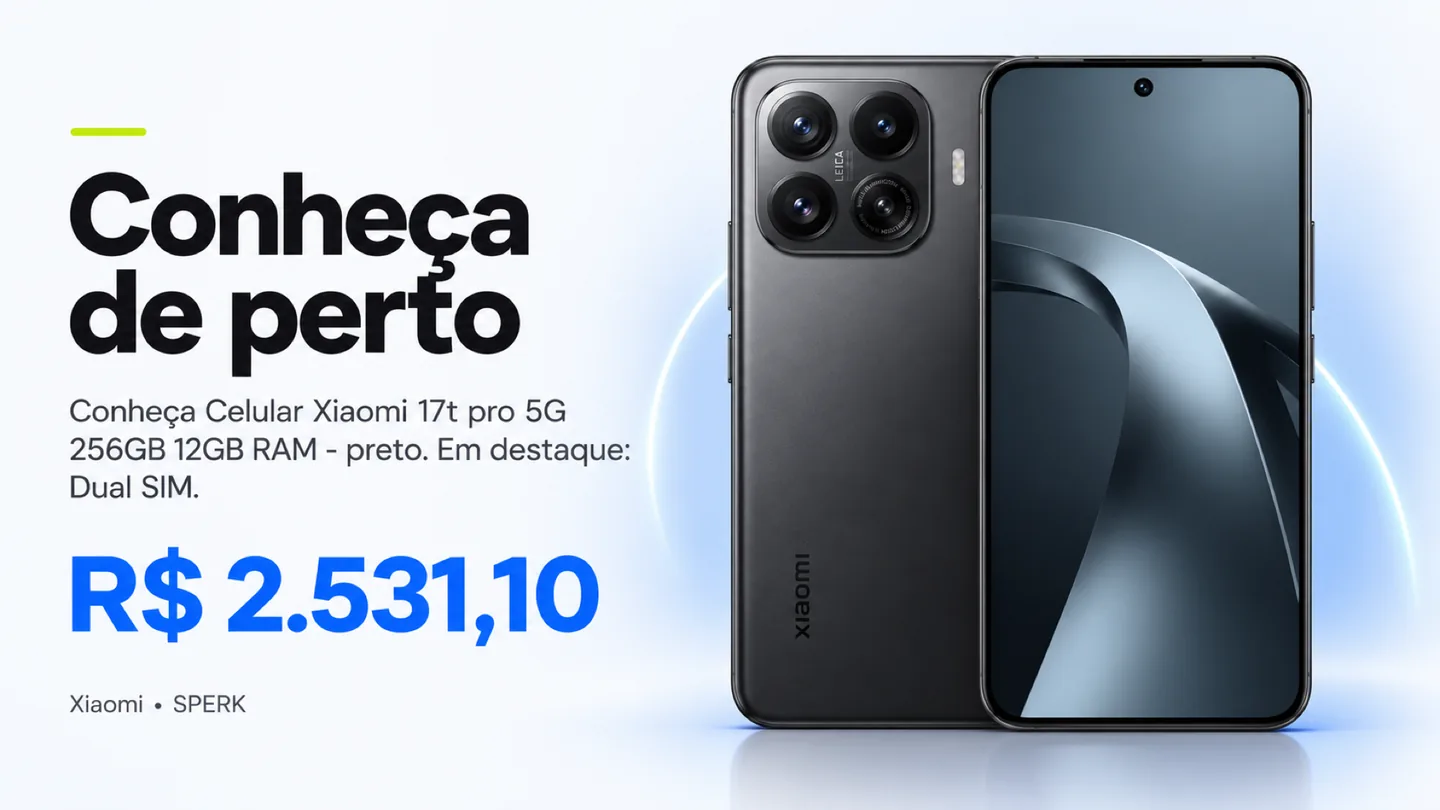 Celular Xiaomi 17t pro 5G 256GB 12GB RAM - preto — heroi descricao