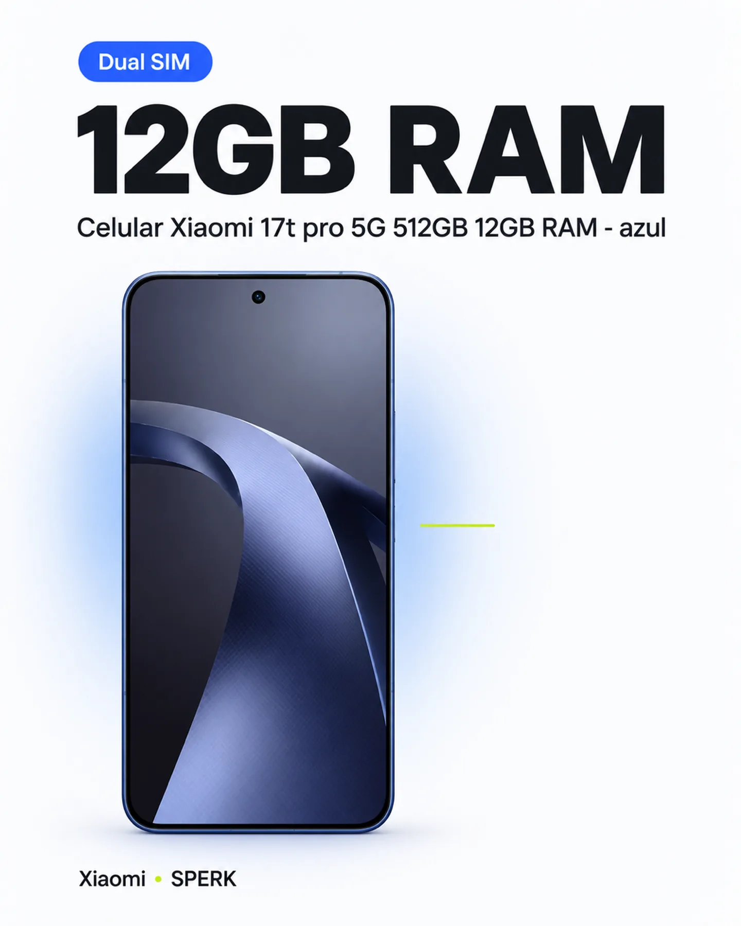 Celular Xiaomi 17t pro 5G 512GB 12GB RAM - azul — painel 3