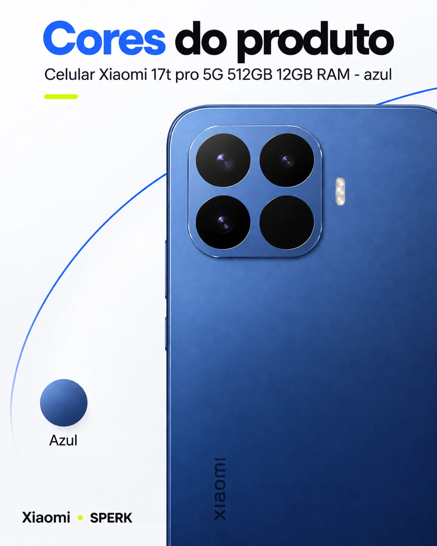Celular Xiaomi 17t pro 5G 512GB 12GB RAM - azul — painel 5