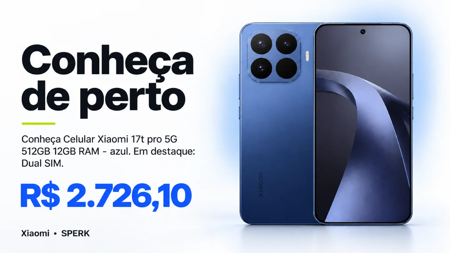 Celular Xiaomi 17t pro 5G 512GB 12GB RAM - azul — heroi descricao