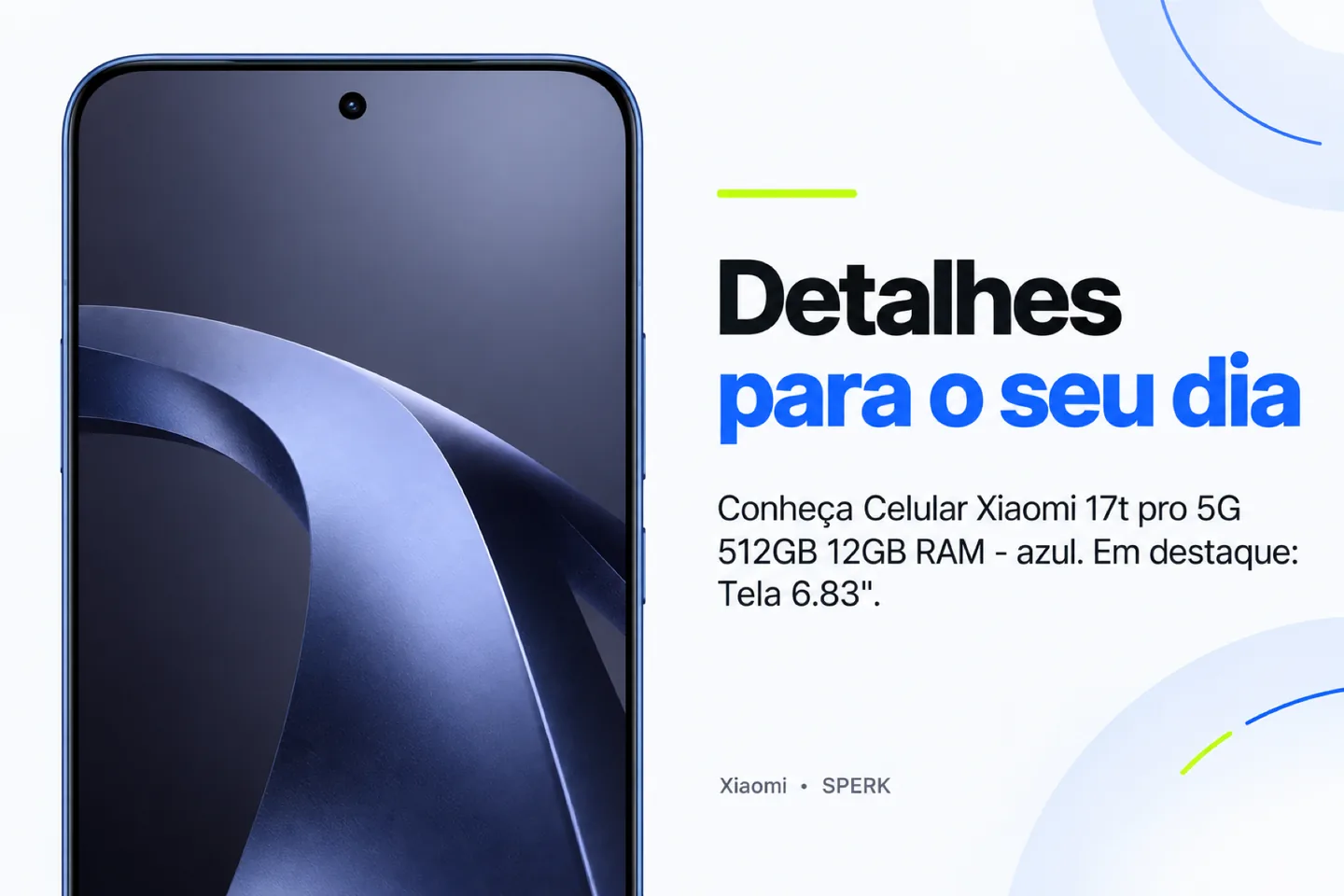 Celular Xiaomi 17t pro 5G 512GB 12GB RAM - azul — diferencial uso