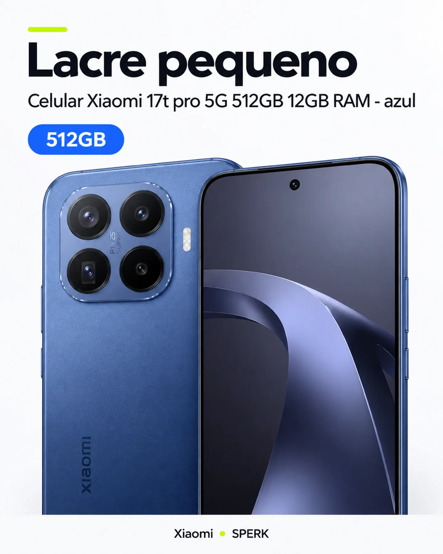 Celular Xiaomi 17t pro 5G 512GB 12GB RAM - azul — painel 2