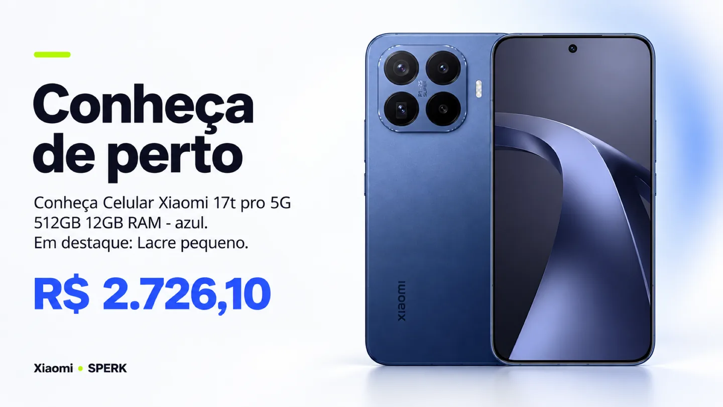 Celular Xiaomi 17t pro 5G 512GB 12GB RAM - azul — heroi descricao