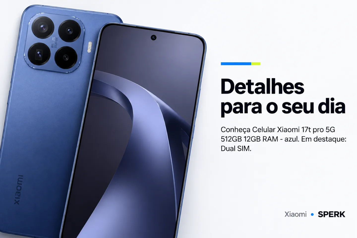 Celular Xiaomi 17t pro 5G 512GB 12GB RAM - azul — diferencial uso
