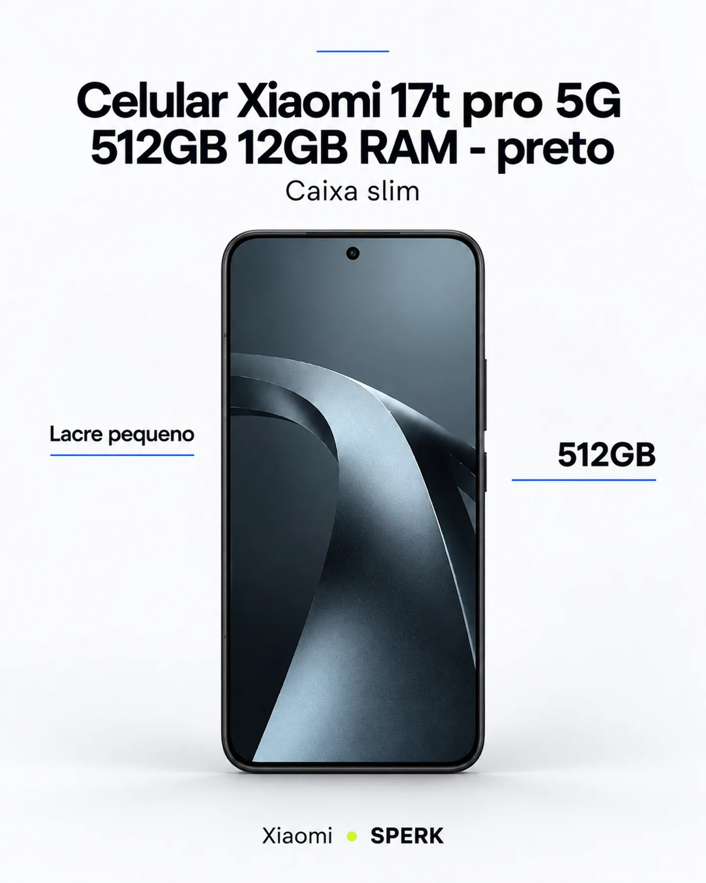 Celular Xiaomi 17t pro 5G 512GB 12GB RAM - preto — painel 1