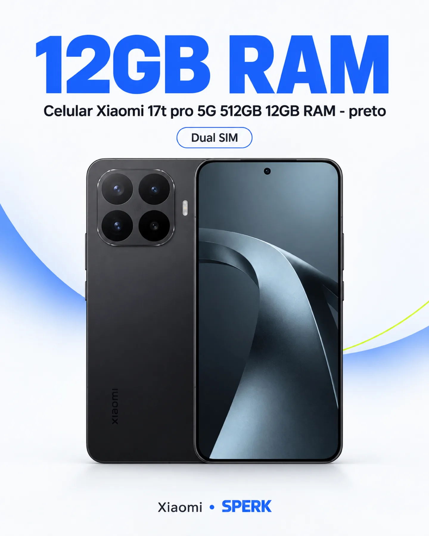 Celular Xiaomi 17t pro 5G 512GB 12GB RAM - preto — painel 3