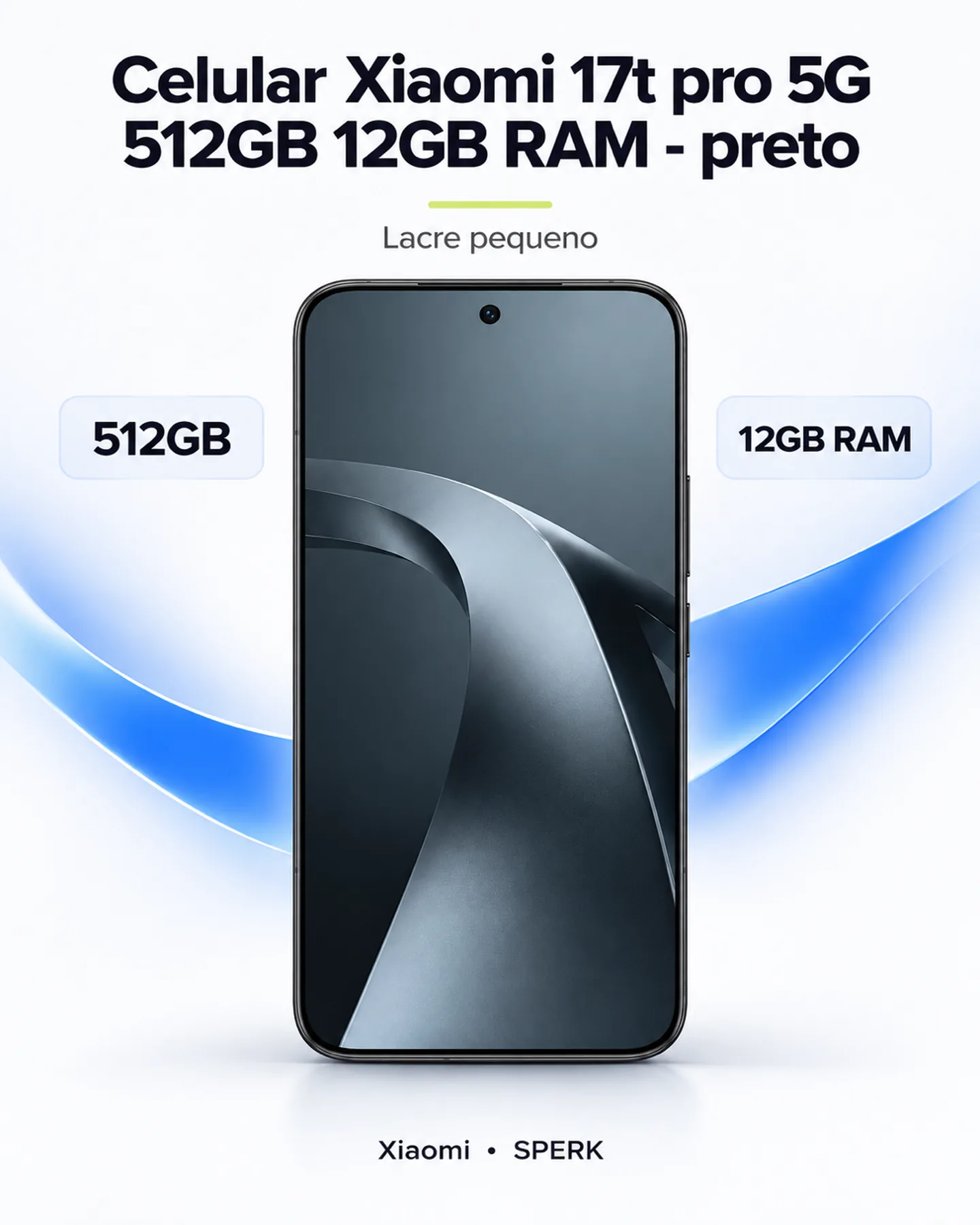 Celular Xiaomi 17t pro 5G 512GB 12GB RAM - preto — painel 1