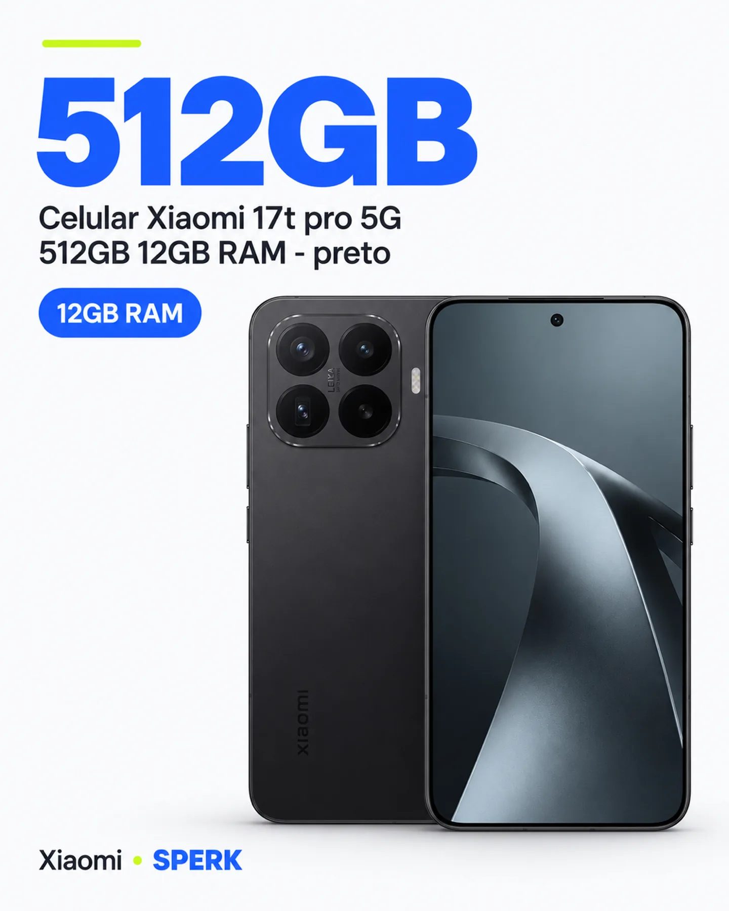 Celular Xiaomi 17t pro 5G 512GB 12GB RAM - preto — painel 3