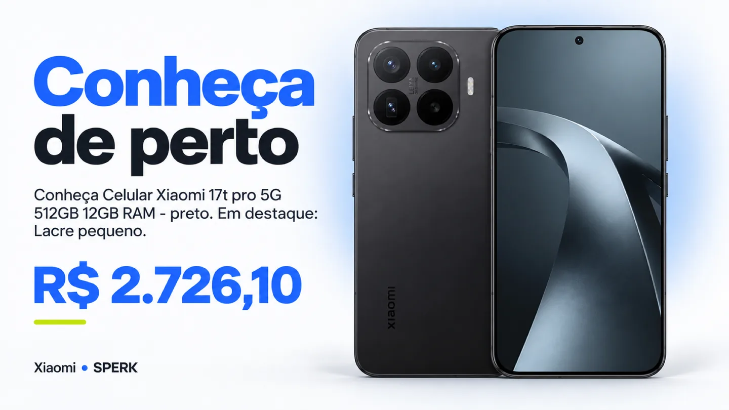 Celular Xiaomi 17t pro 5G 512GB 12GB RAM - preto — heroi descricao