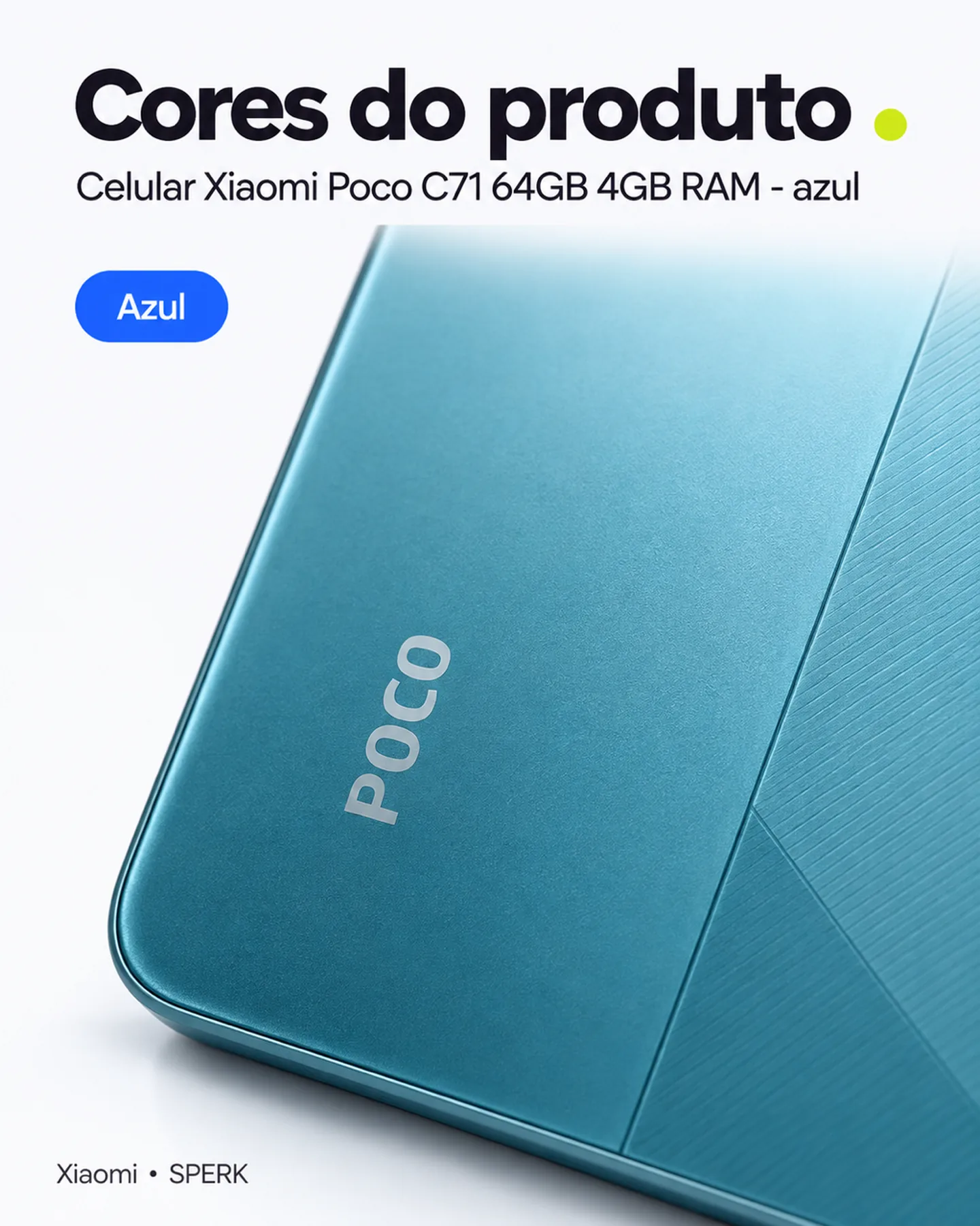 Celular Xiaomi Poco C71 64GB 4GB RAM - azul — painel 5