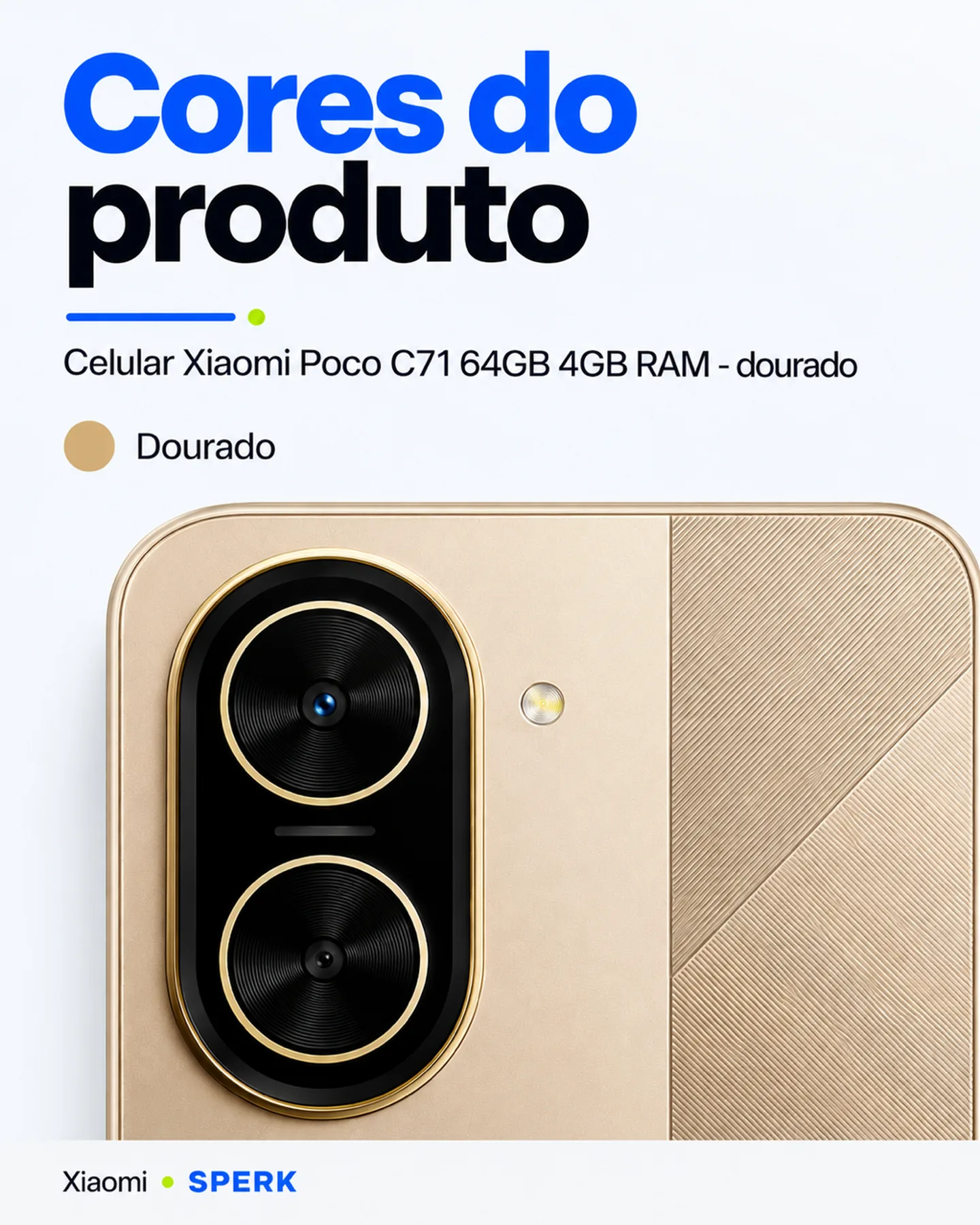 Celular Xiaomi Poco C71 64GB 4GB RAM - dourado — painel 5