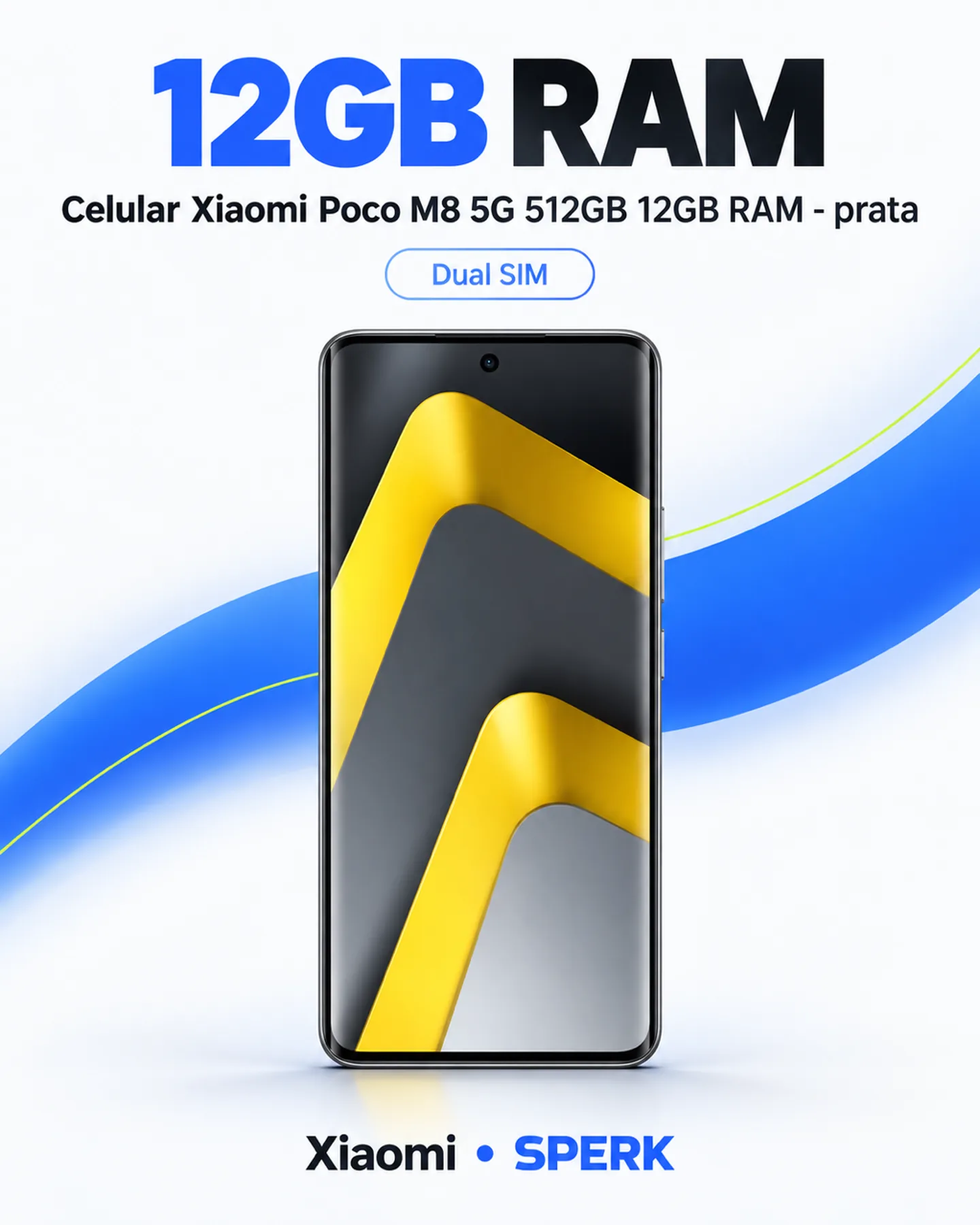 Celular Xiaomi Poco M8 5G 512GB 12GB RAM - prata — painel 3