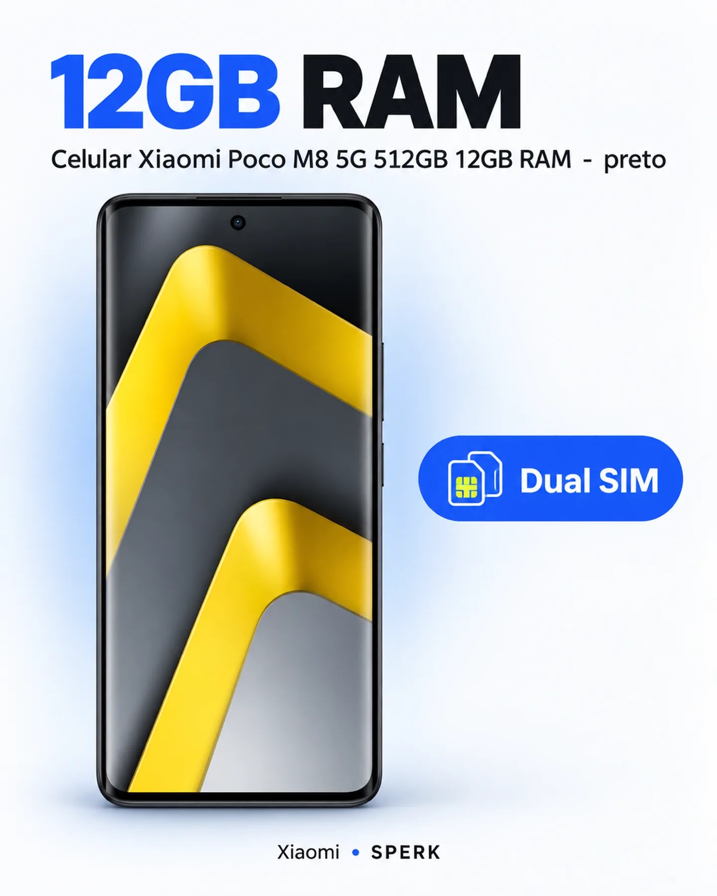 Celular Xiaomi Poco M8 5G 512GB 12GB RAM - preto — painel 3