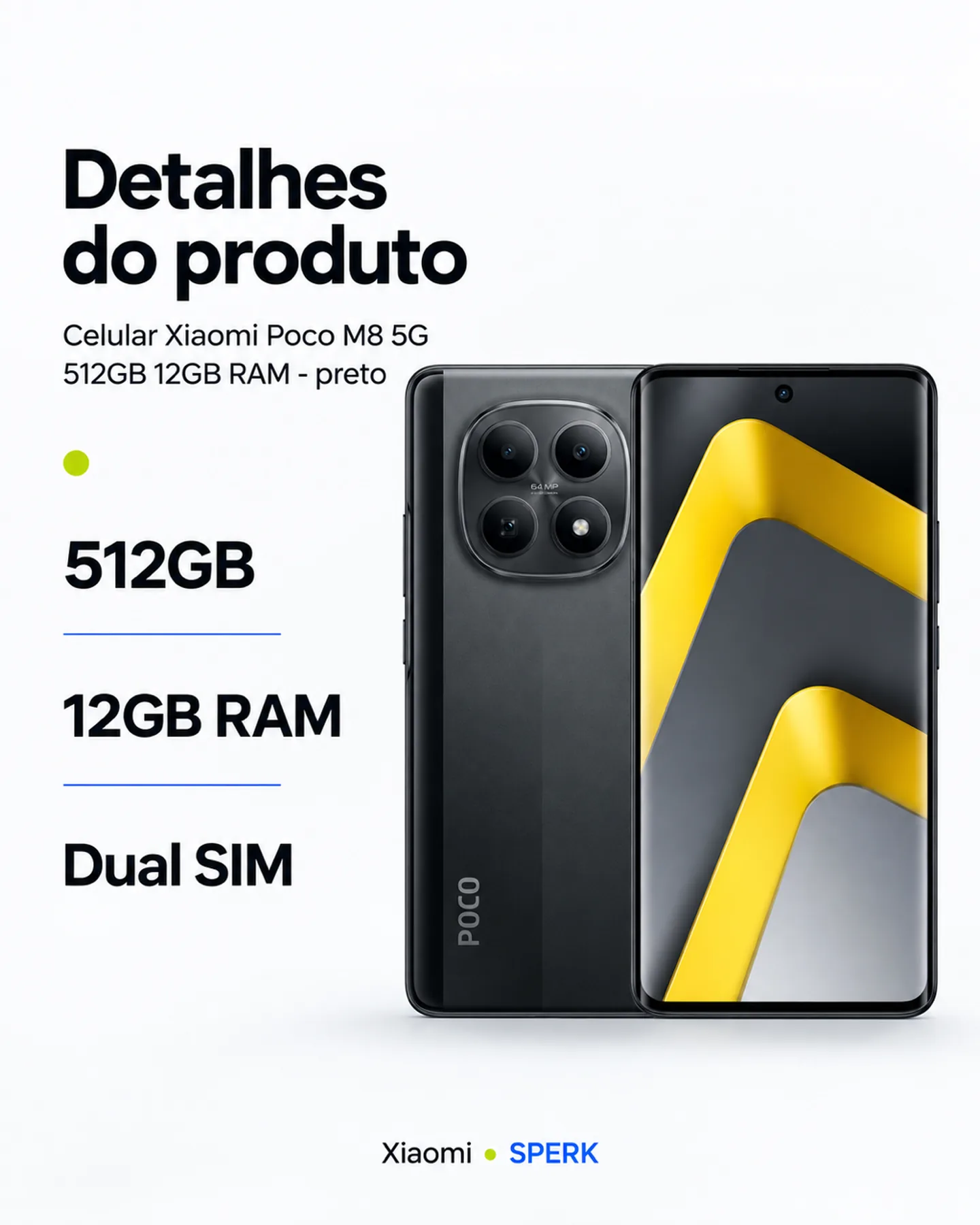 Celular Xiaomi Poco M8 5G 512GB 12GB RAM - preto — painel 4