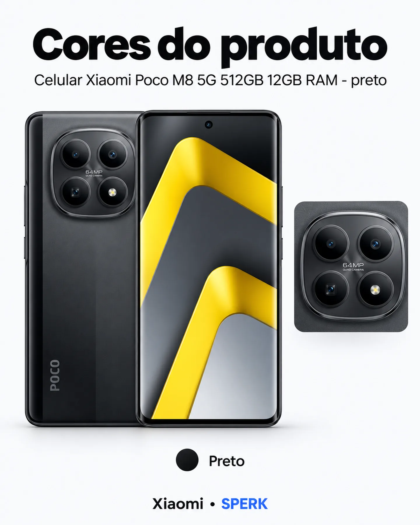 Celular Xiaomi Poco M8 5G 512GB 12GB RAM - preto — painel 5
