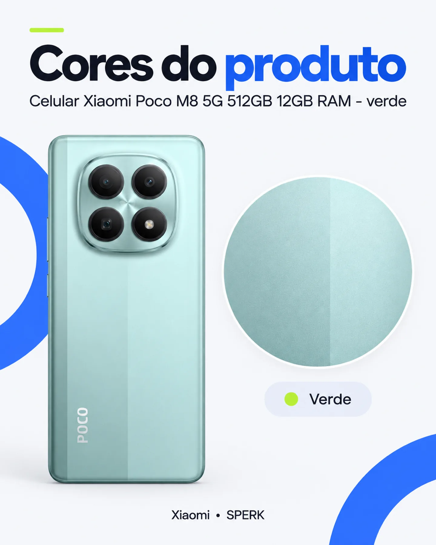 Celular Xiaomi Poco M8 5G 512GB 12GB RAM - verde — painel 5