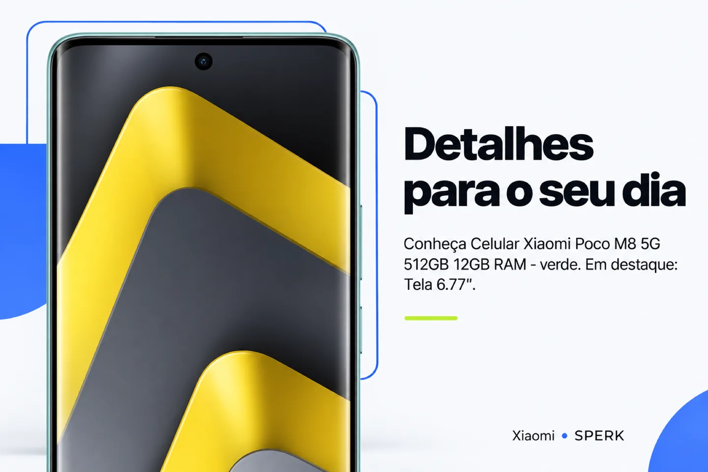 Celular Xiaomi Poco M8 5G 512GB 12GB RAM - verde — diferencial uso