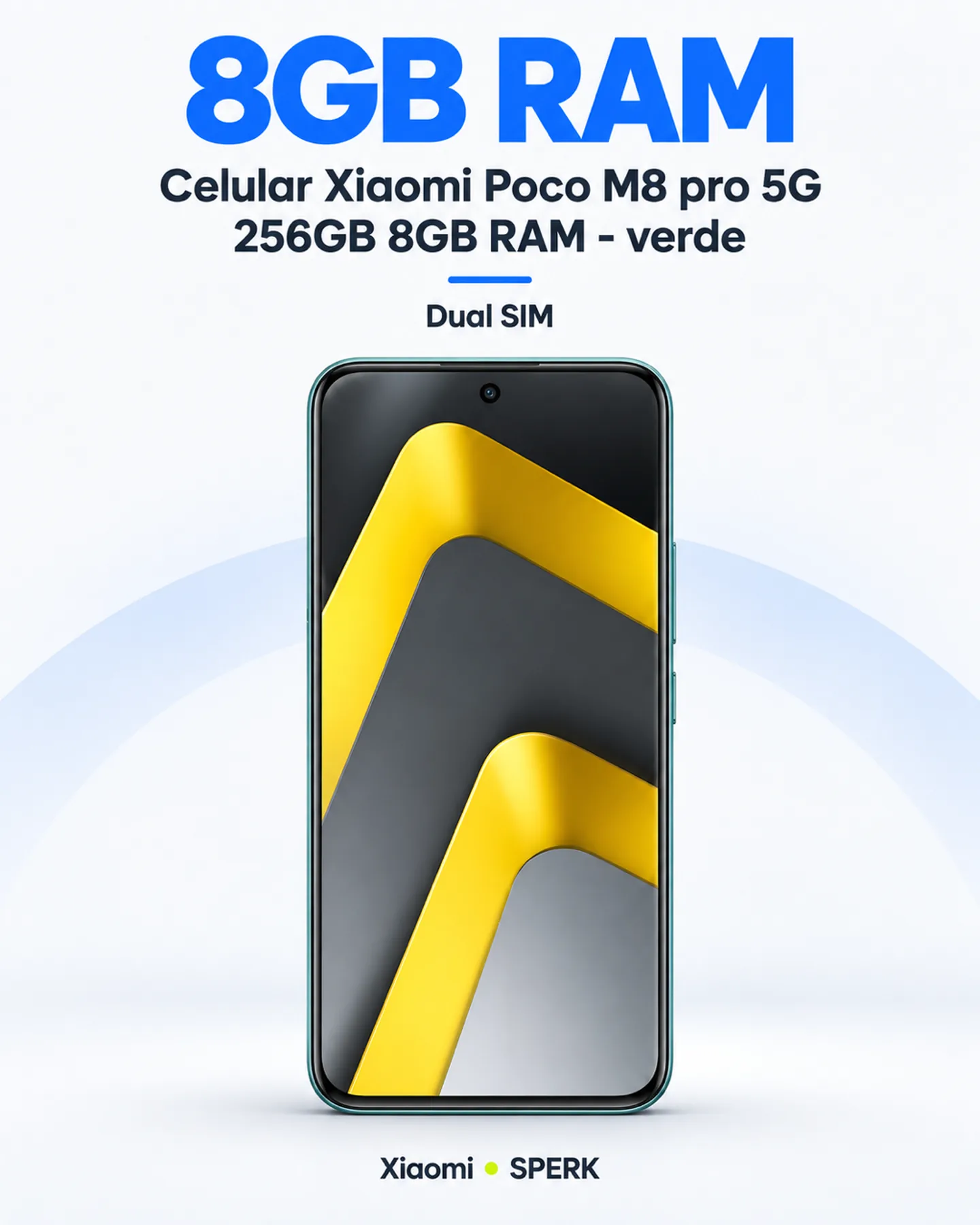 Celular Xiaomi Poco M8 pro 5G 256GB 8GB RAM - verde — painel 3